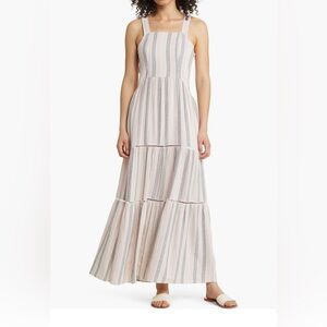 Chic Pastel Striped Maxi Dress